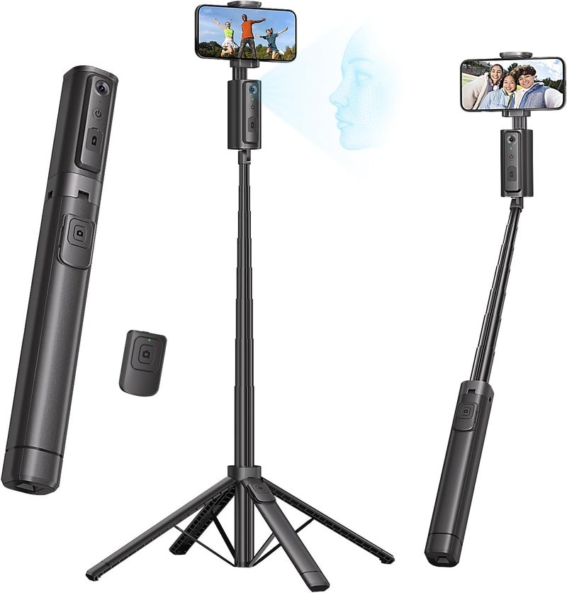 Fuloview Auto Face Tracking Tripod,67''Phone Tripod for iPhone,360° Rotation Follows Your Movement,Bluetooth Remote,Phone Holder for Vlog,Live Streaming, Video Call,Content Creators. - Image 1